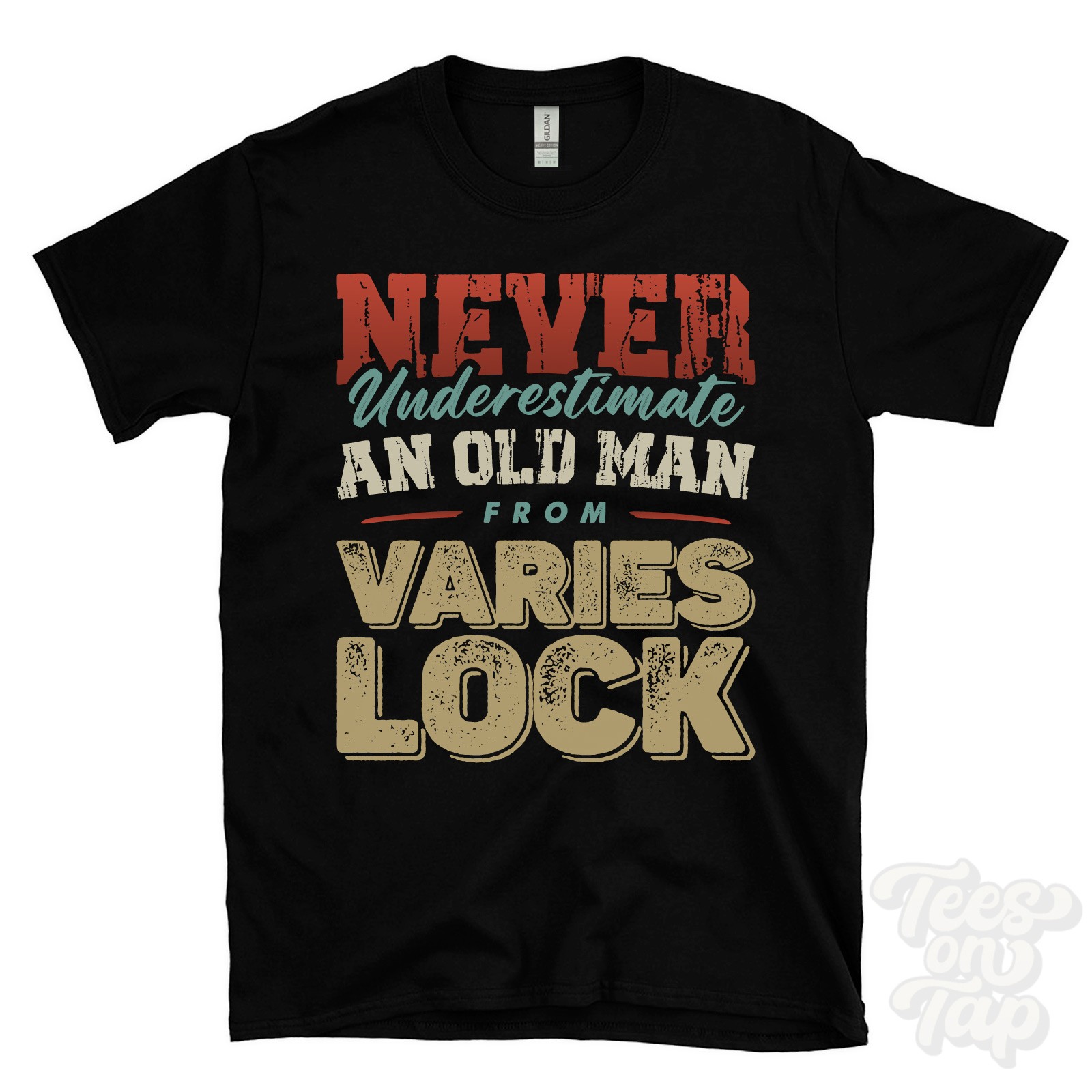 NEVER UNDERESTIMATE AN OLD MAN FROM VARIES LOCK T-SHIRT xmas gift haltwhistle