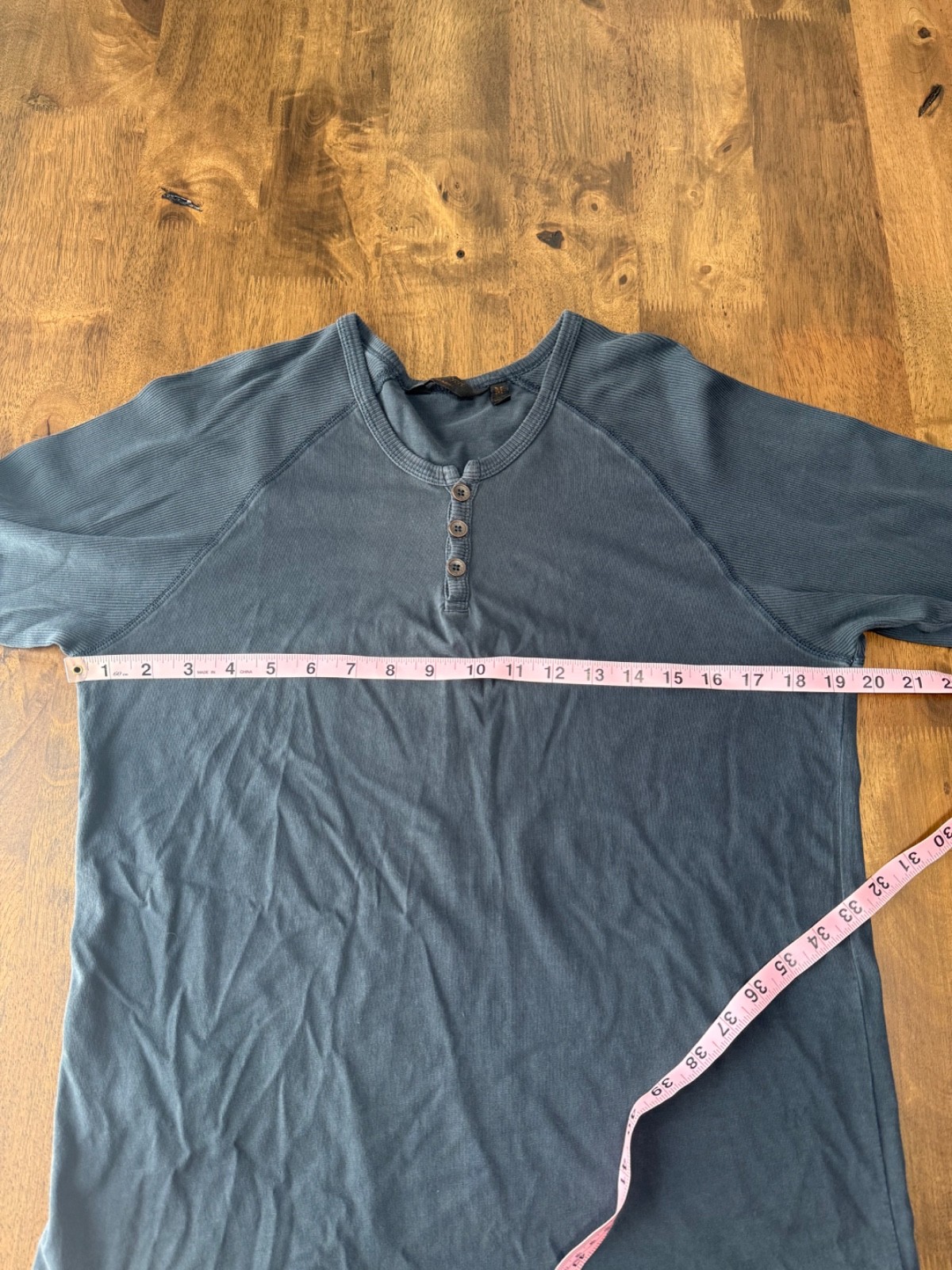 EUC Mens Outpost makers henley blue 100% cotton long sleeve size M gallery