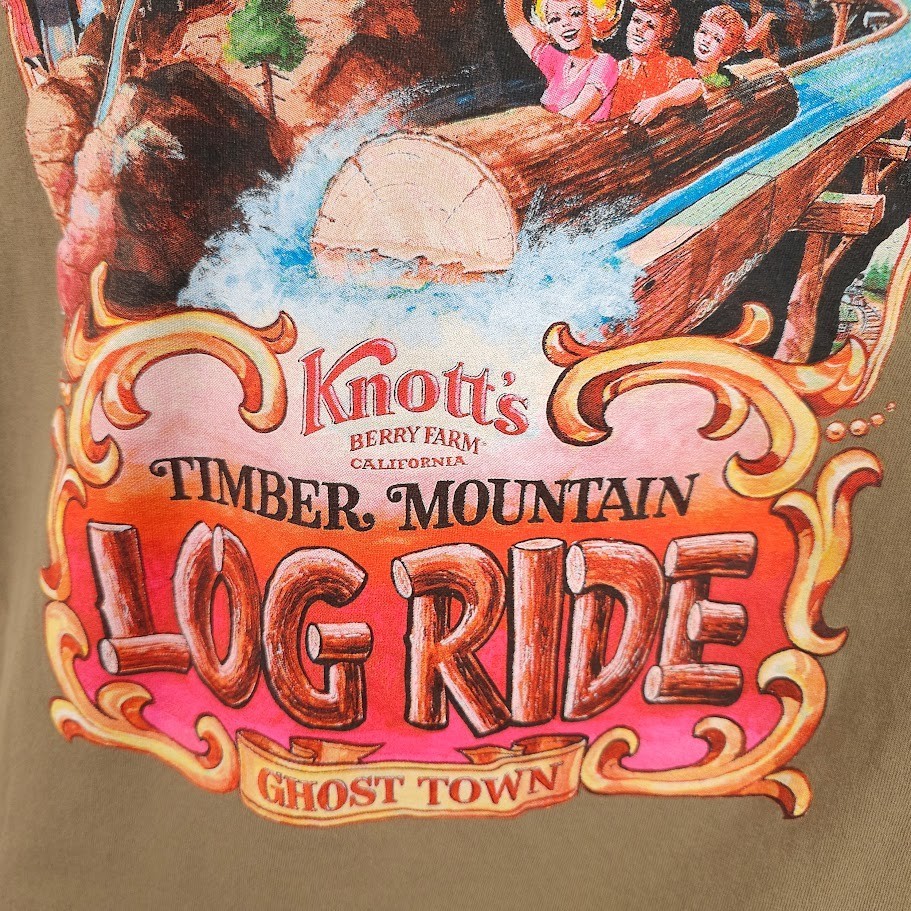 Knotts Berry Farm T Shirt Mens Size Large Brown Timber Mountain Log Ride gallery