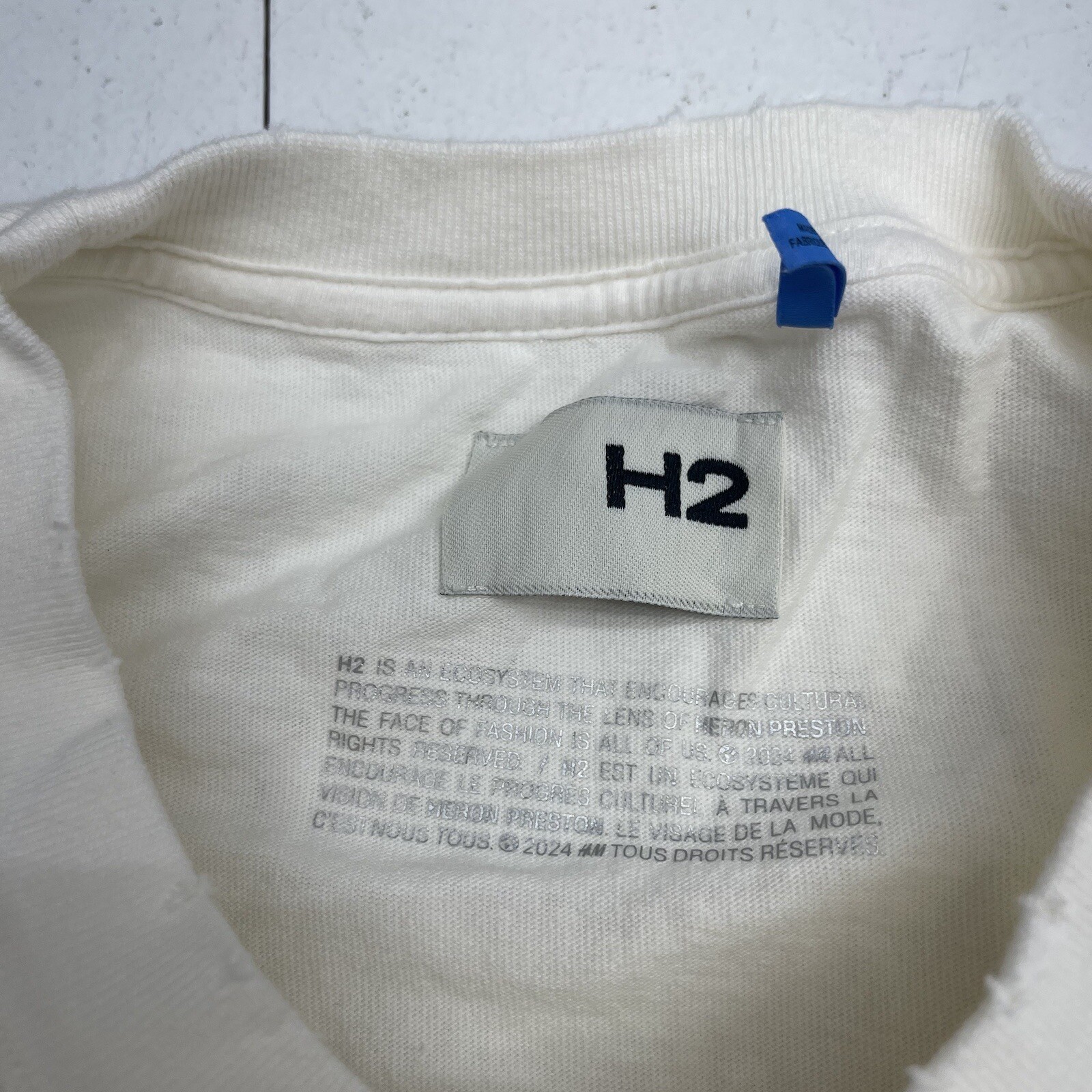 Heron Preston H2 Unity Oversized Long Flames Sleeve T-Shirt White Mens M gallery