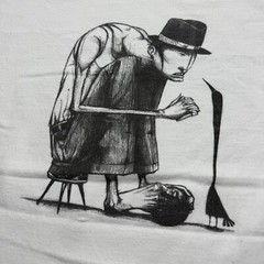 Fifty24SF Gallery Anime Graphic Old Man Skate Shirt Size Large