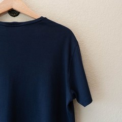 Murano Liquid Luxury Blue Boxy Top Large Soft Stretch Minimalist ShortSleeve Tee