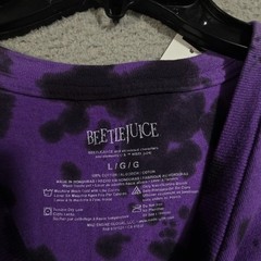 Beetlejuice Tie Dye Shirt Mens Large L Purple Distressed Classic Movie Retro NWD