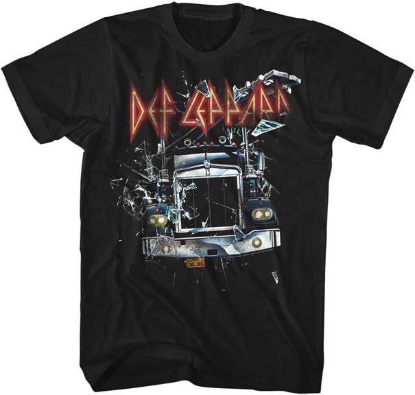 Def Leppard On Through The Glass 18 Wheeler Men’s T Shirt Rock Band Music Merch