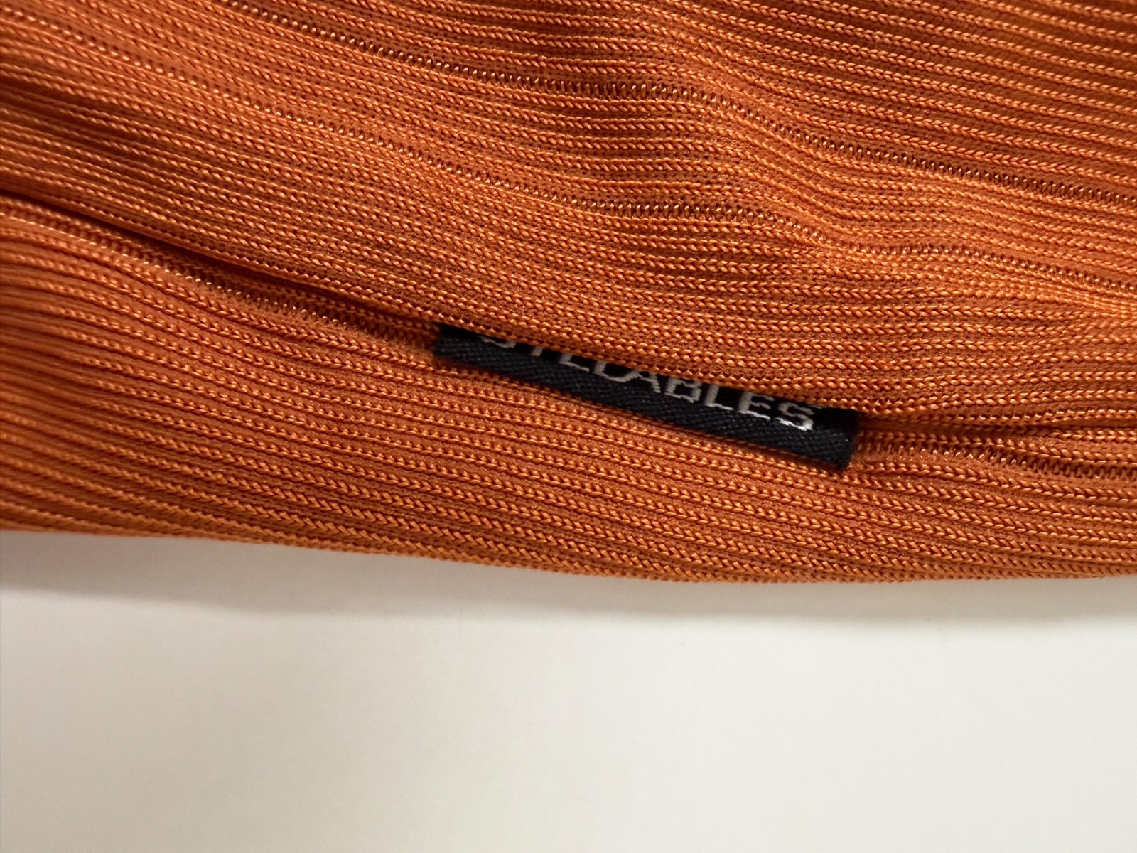 Vintage 90s Y2K Ribbed Shirt Men Large Silky Stretchy Polyester Burnt Orange gallery