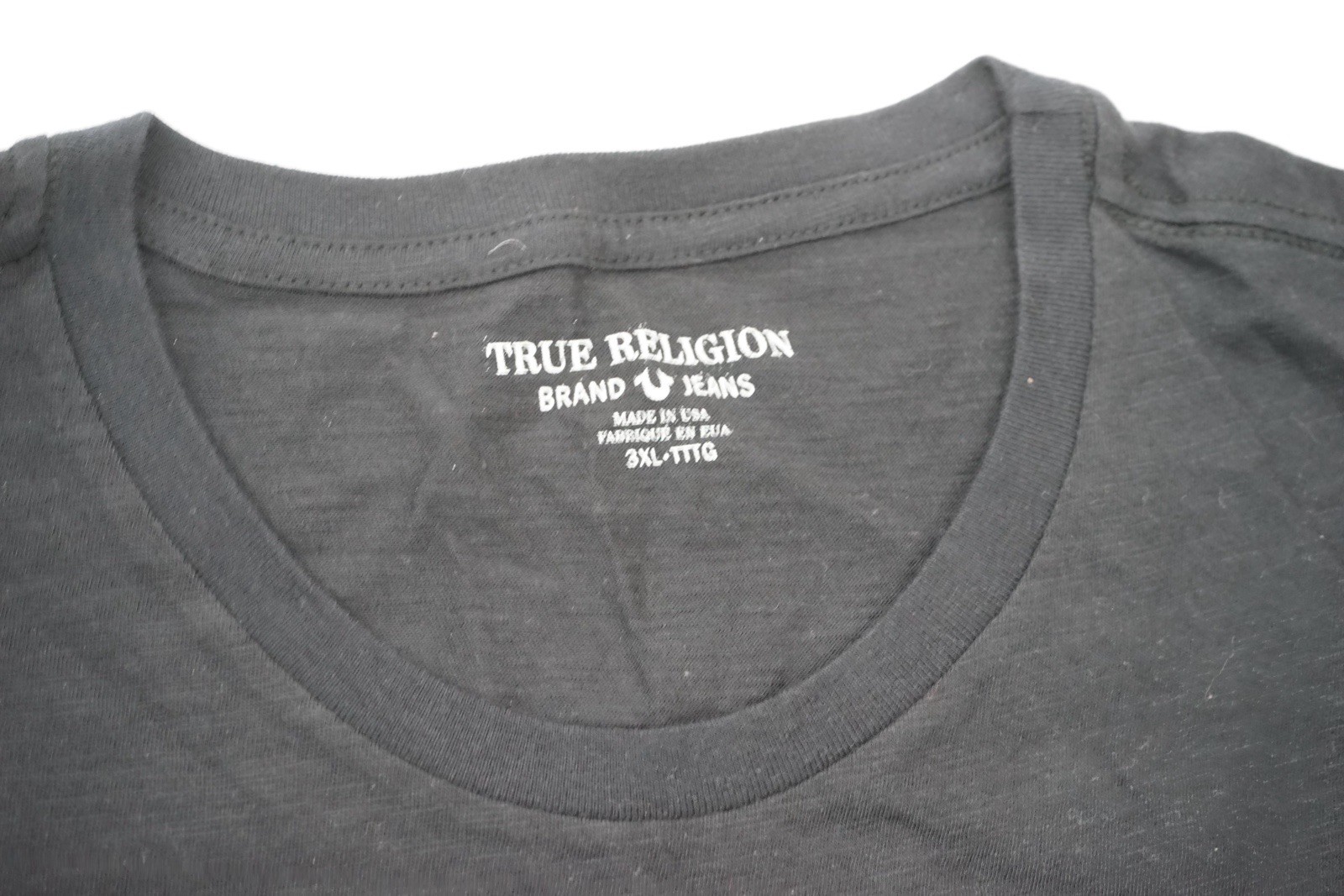 True Religion Men's Black Graphic Logo Crew Neck Short Sleeve T-Shirt 3XL gallery
