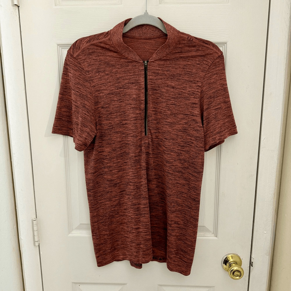 Lululemon Men’s Metal Vent Surge Short Sleeve Shirt Size Small Half Zip Biking gallery