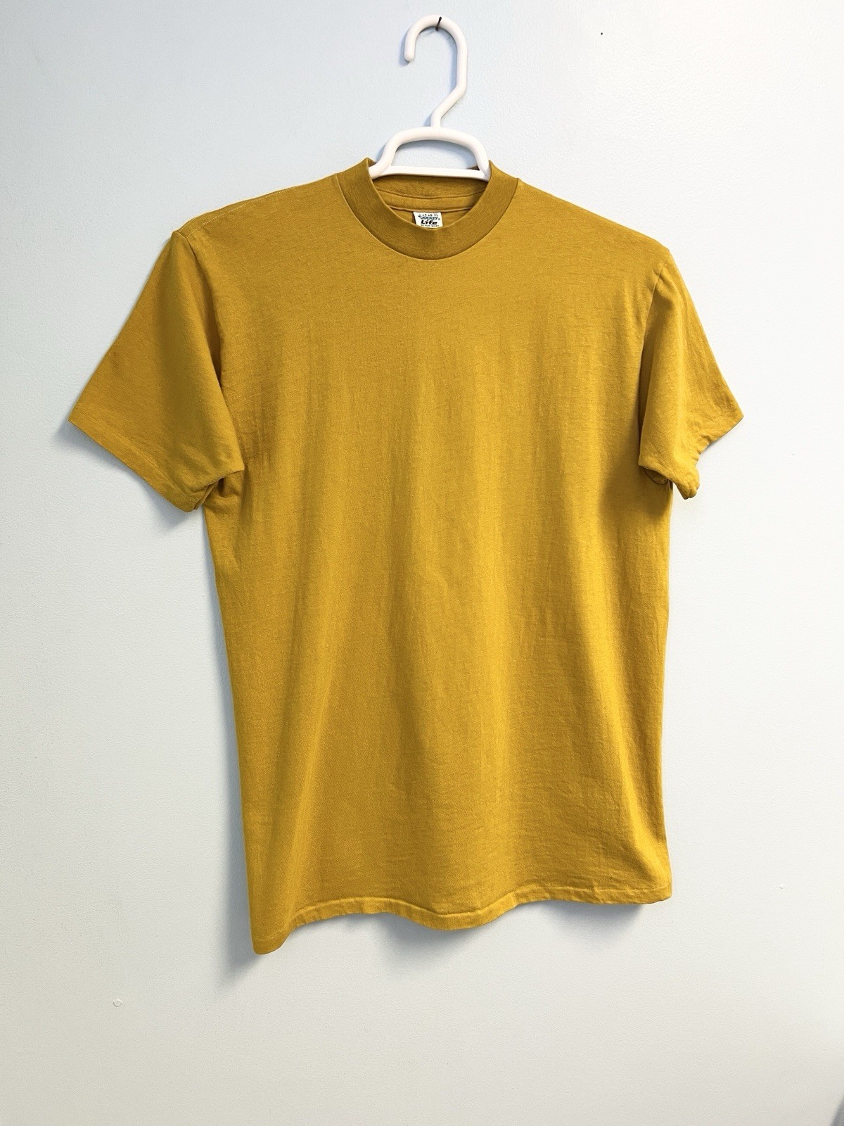 Vintage 70s Jockey Life Sun T Shirt Mustard Yellow Tee Mens XL Made in USA gallery