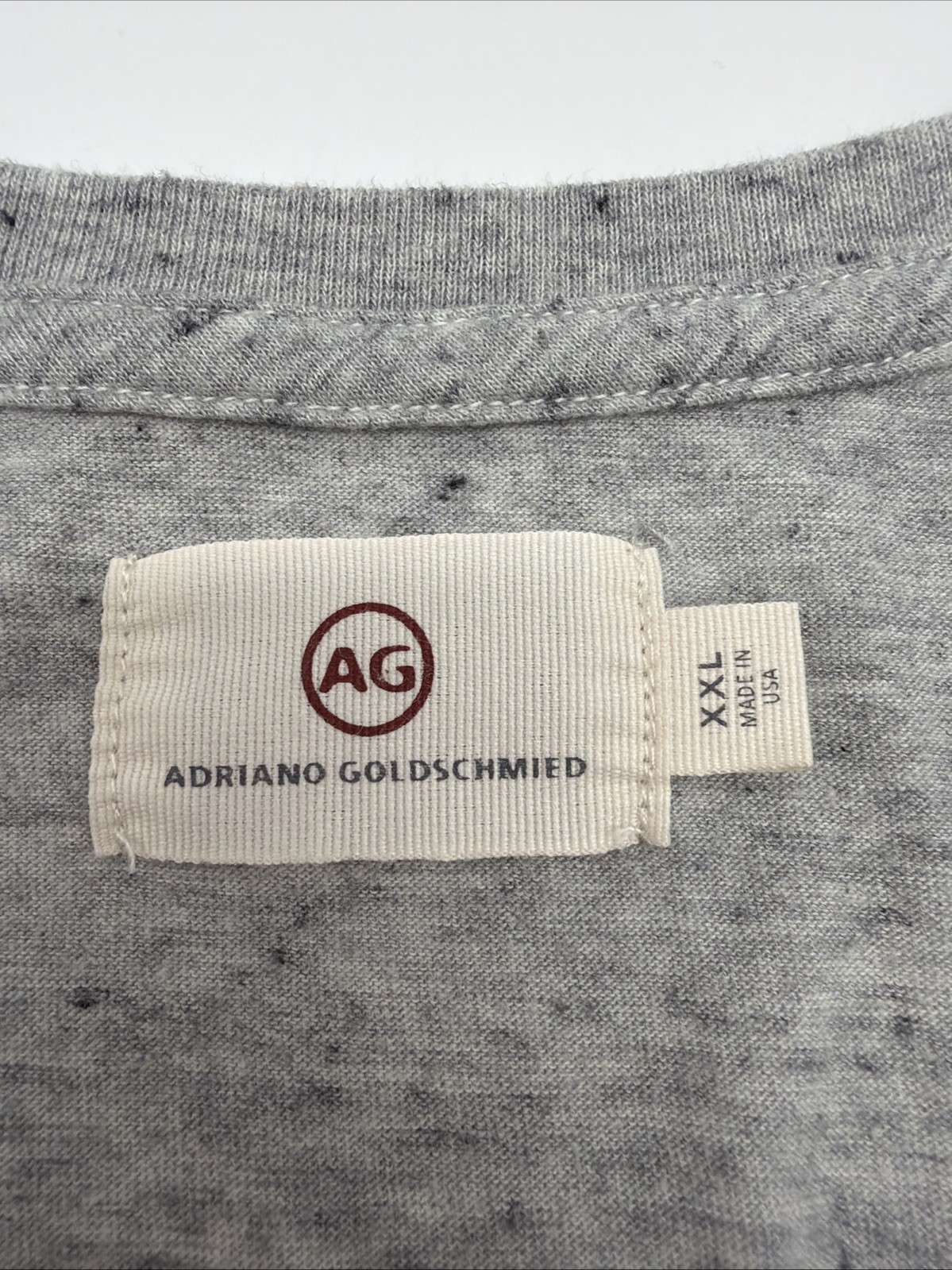Adriano Golschmied T-shirt Men 2XL Gray V-Neck Logo In USA .#46611 gallery