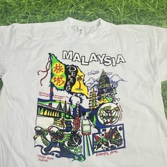 Malaysia Penang Destination Tee Bright Color Graphic Men’s Large Cotton Shirt