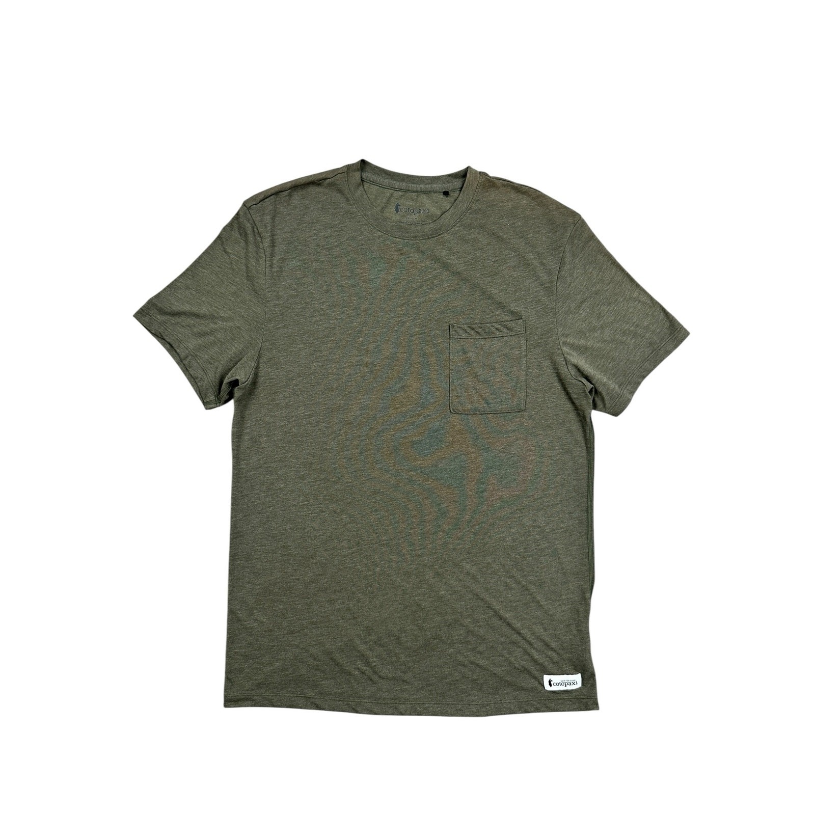 Cotopaxi Paseo Travel Pocket Tee Olive Green Recycled Performance — Size Medium