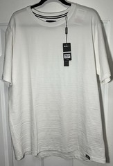 William Rast Men’s White Solid Crew Neck Short Sleeve Shirt Size Large