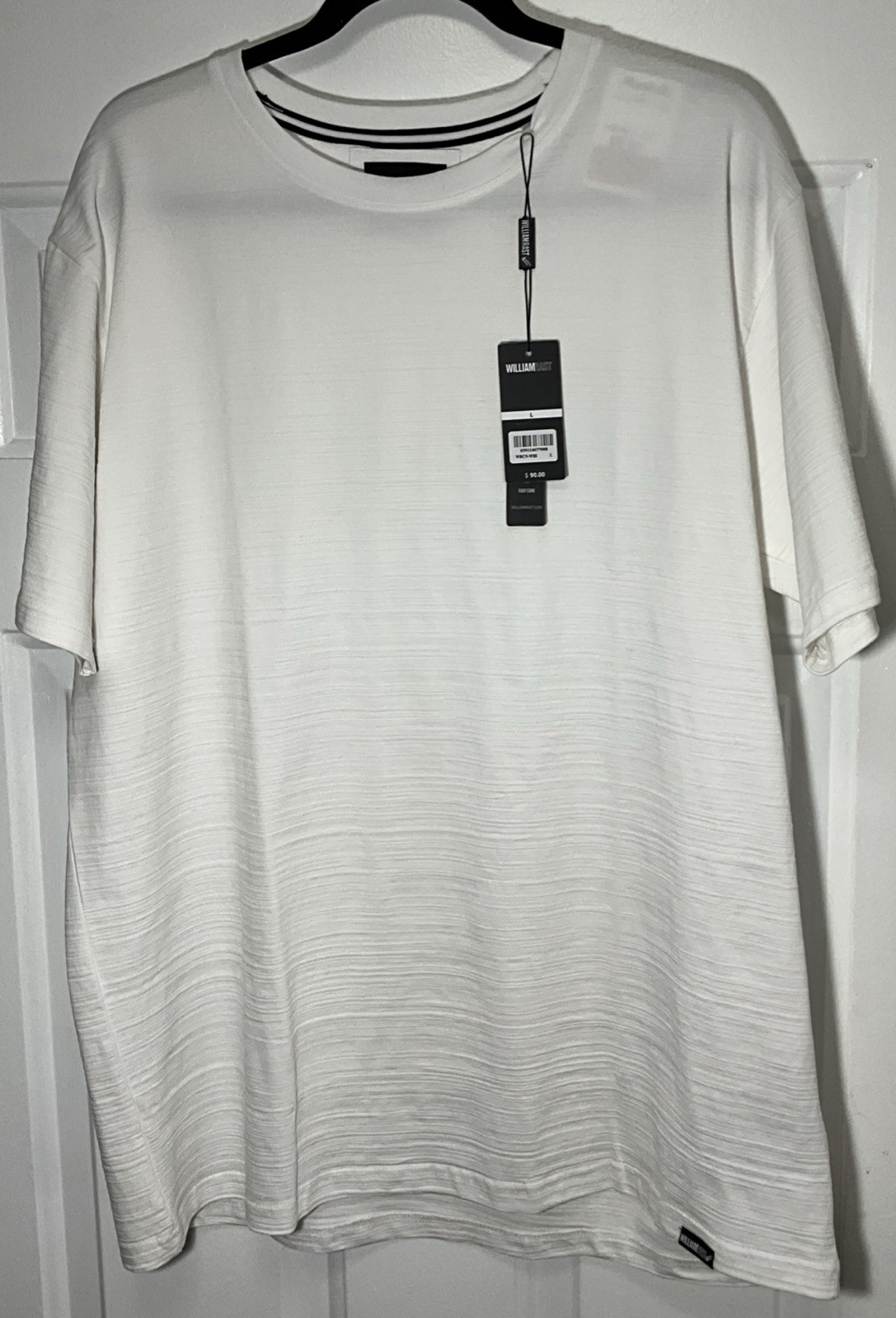 William Rast Men’s White Solid Crew Neck Short Sleeve Shirt Size Large