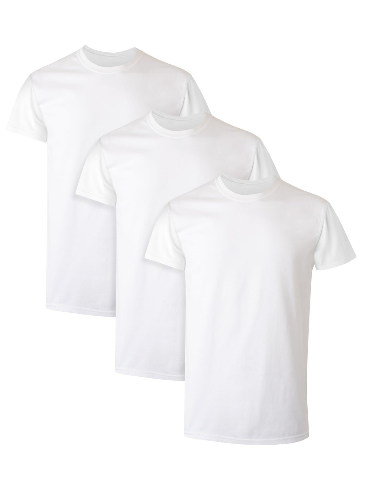 3 Pack Mens 100% Cotton Moisture-Wicking Crew Tee Undershirts,3XLarge White gallery