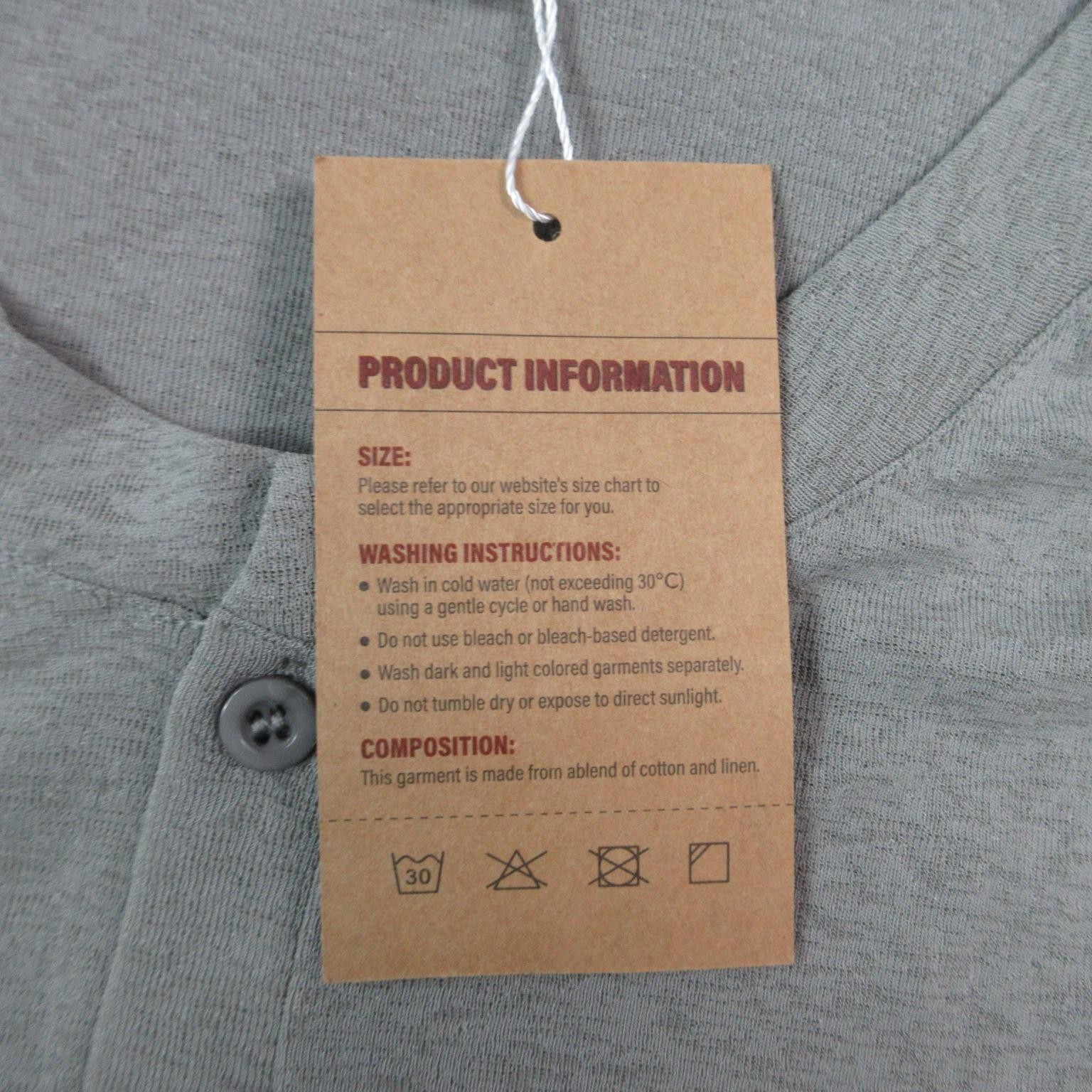 Manly Shirt Mens XL Gray Henley Long Sleeve Button Cotton Linen Relaxed Fit NWT gallery