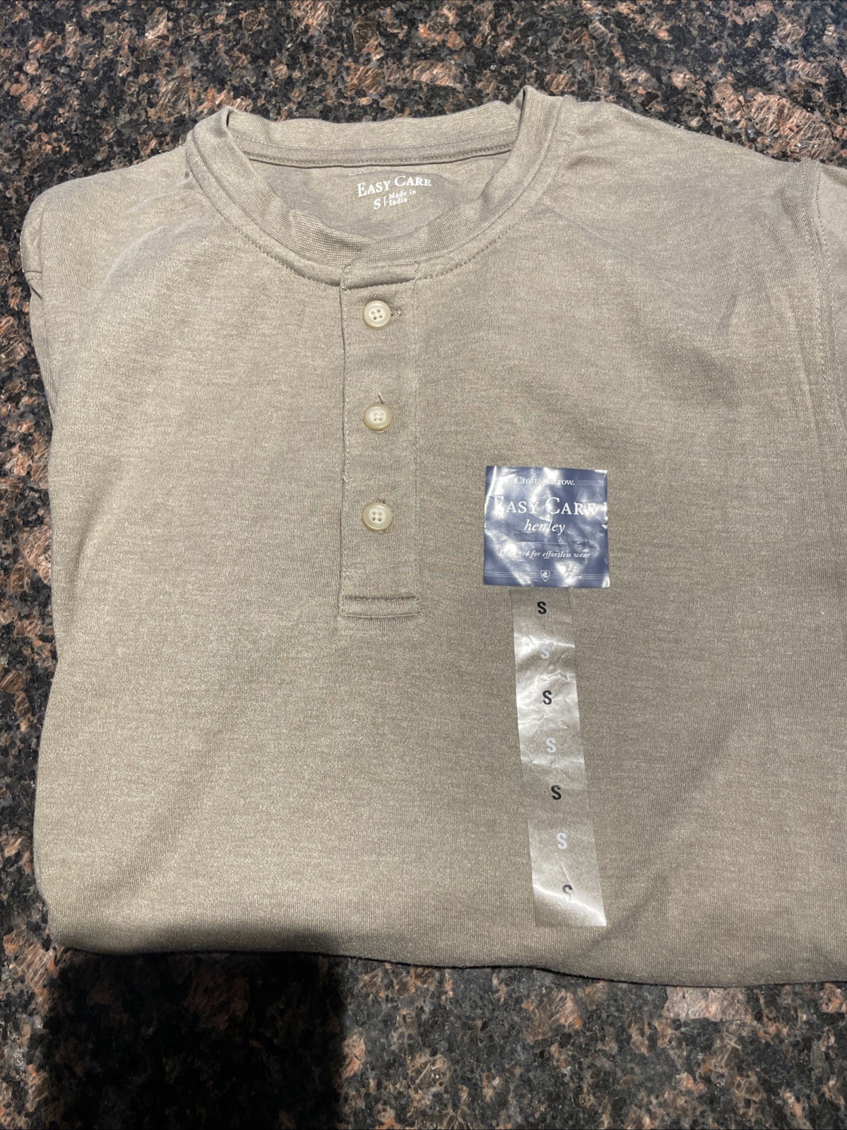 NWT Croft & Barrow Shirt Men's Small Easy Care Long Sleeve Henley gallery