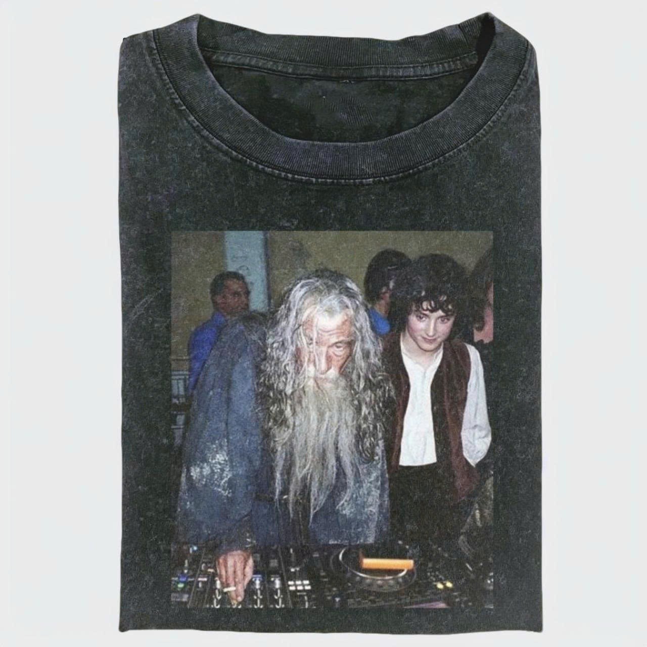 Funny Dj Gandalf T-Shirt, Meme Movie The Lord Of The Rings Graphic Shirt, Street