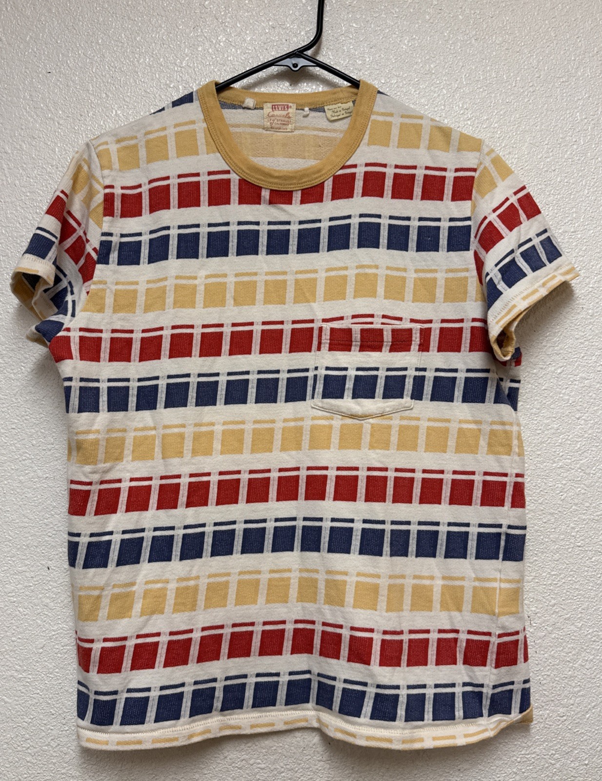 VTG Levi's Clothing LVC Casuals 1960s Striped T Shirt Block Jacquard Knit - Sz M gallery