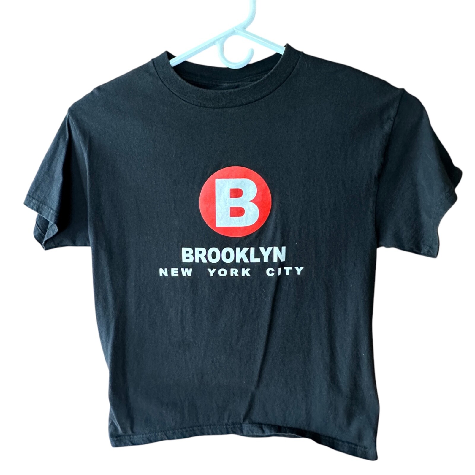 Brooklyn New York City Subway T Shirt Graphic Mens Small Black Short Sleeve