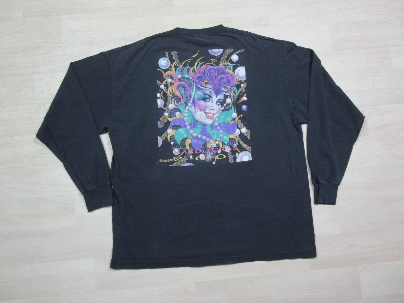 Vintage Mardi Gras T Shirt Men’s (2XL) 2001 Andrea Mistretta Long Sleeve "Beads" gallery