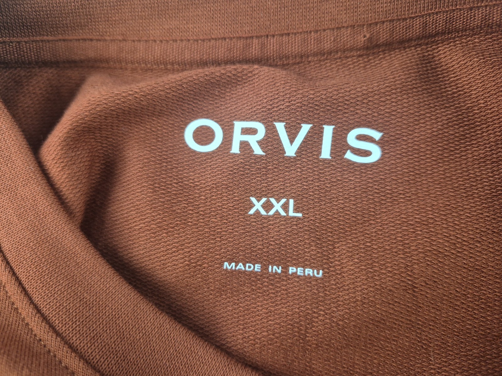 Orvis Midweight T-shirt Men Sz XXL Dark Navy/Peach Long Sleeves Cotton Pocket gallery