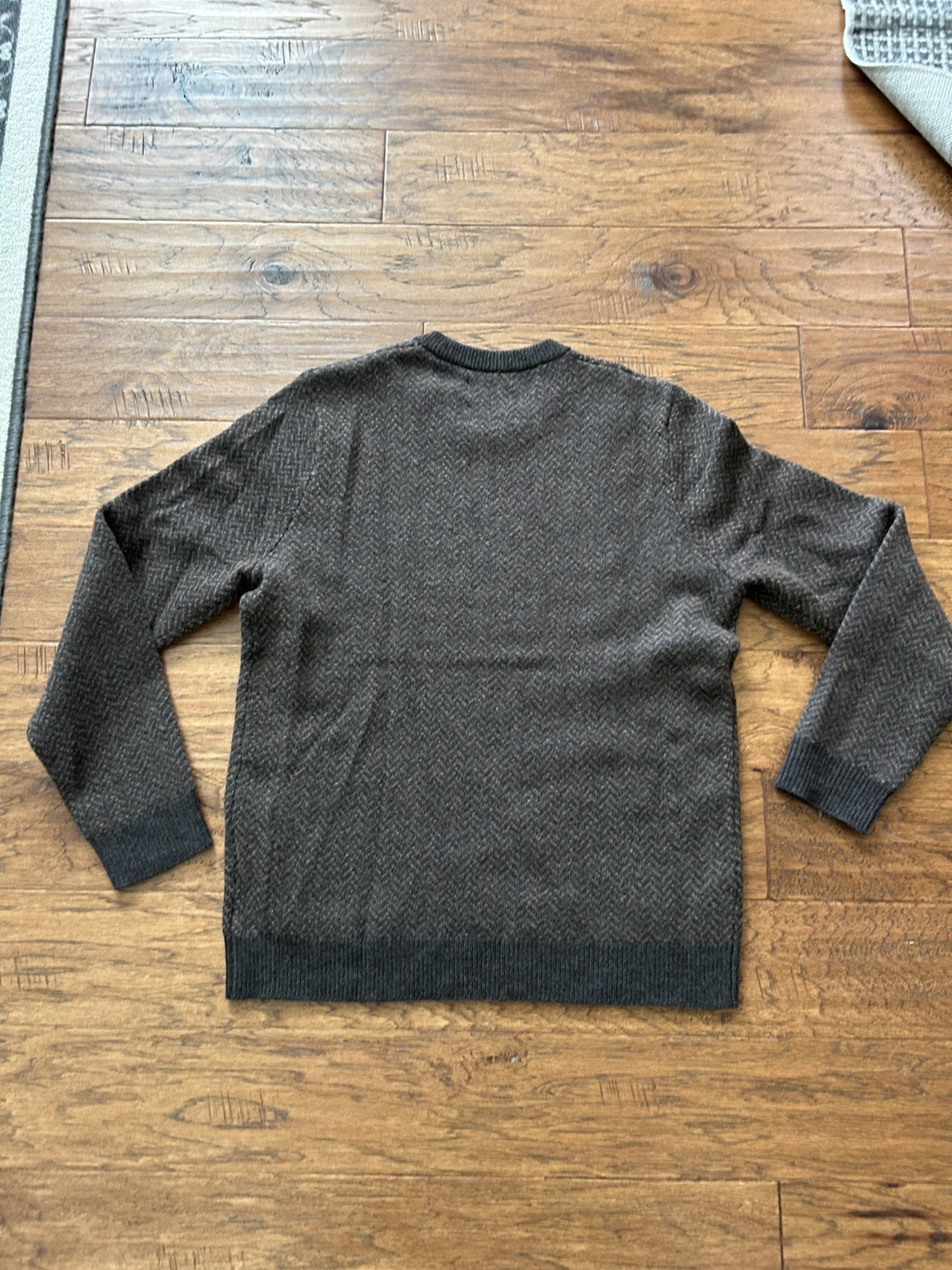 Taylor Stitch Eddy Crew Sweater Coffee Herringbone Merino Wool | 42 Large NWOT gallery