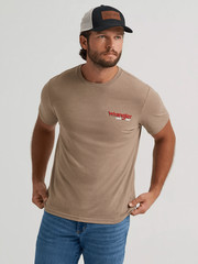 Wrangler Men’s Star Spangled Rodeo Back Graphic T-Shirt – Desert Taupe Heather