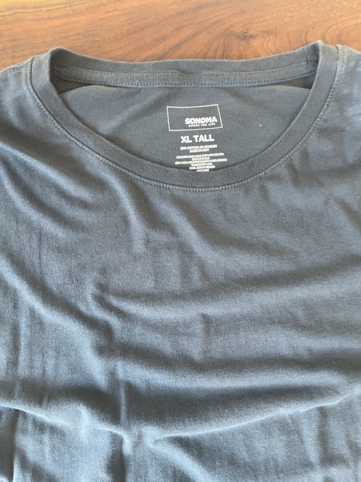 Sonoma Men's Black XLT Big & Tall Short Sleeve Cotton Spandex T-Shirt gallery
