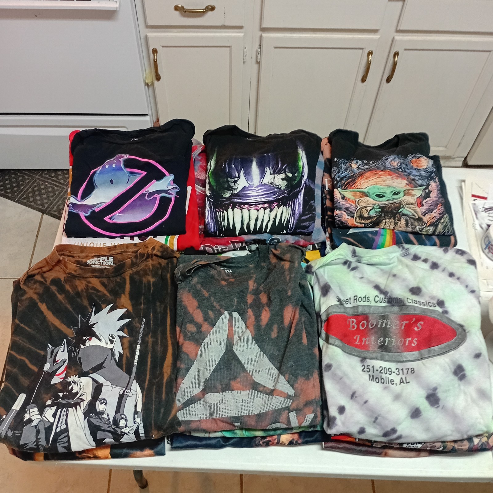 Bulk Lot 48 Graphic Print Shirts Mixed Sizes Graphics Sports Anime Festival #2 gallery