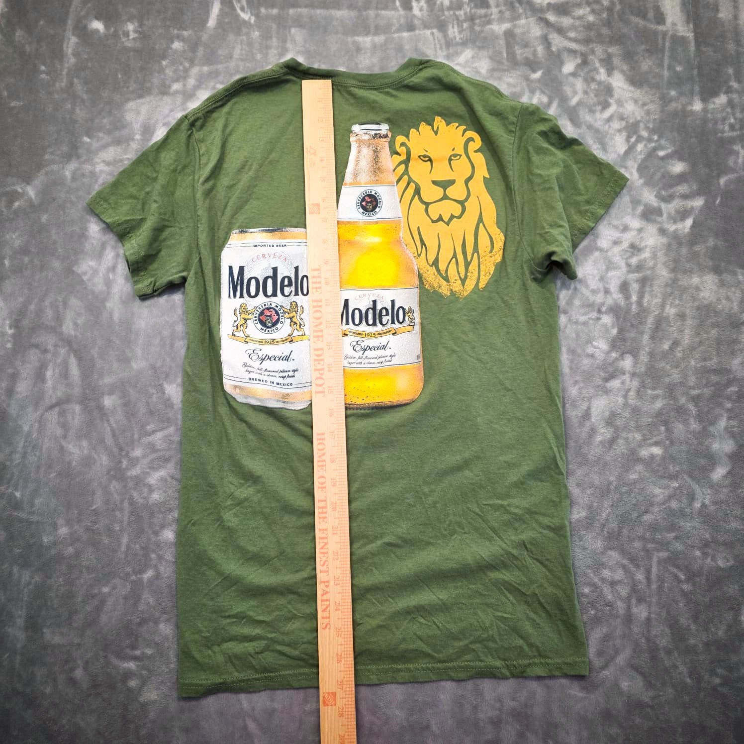 Cerveza Modelo Beer T-Shirt Men's Small Olive Green Graphic Tee Lion 100% Cotton gallery