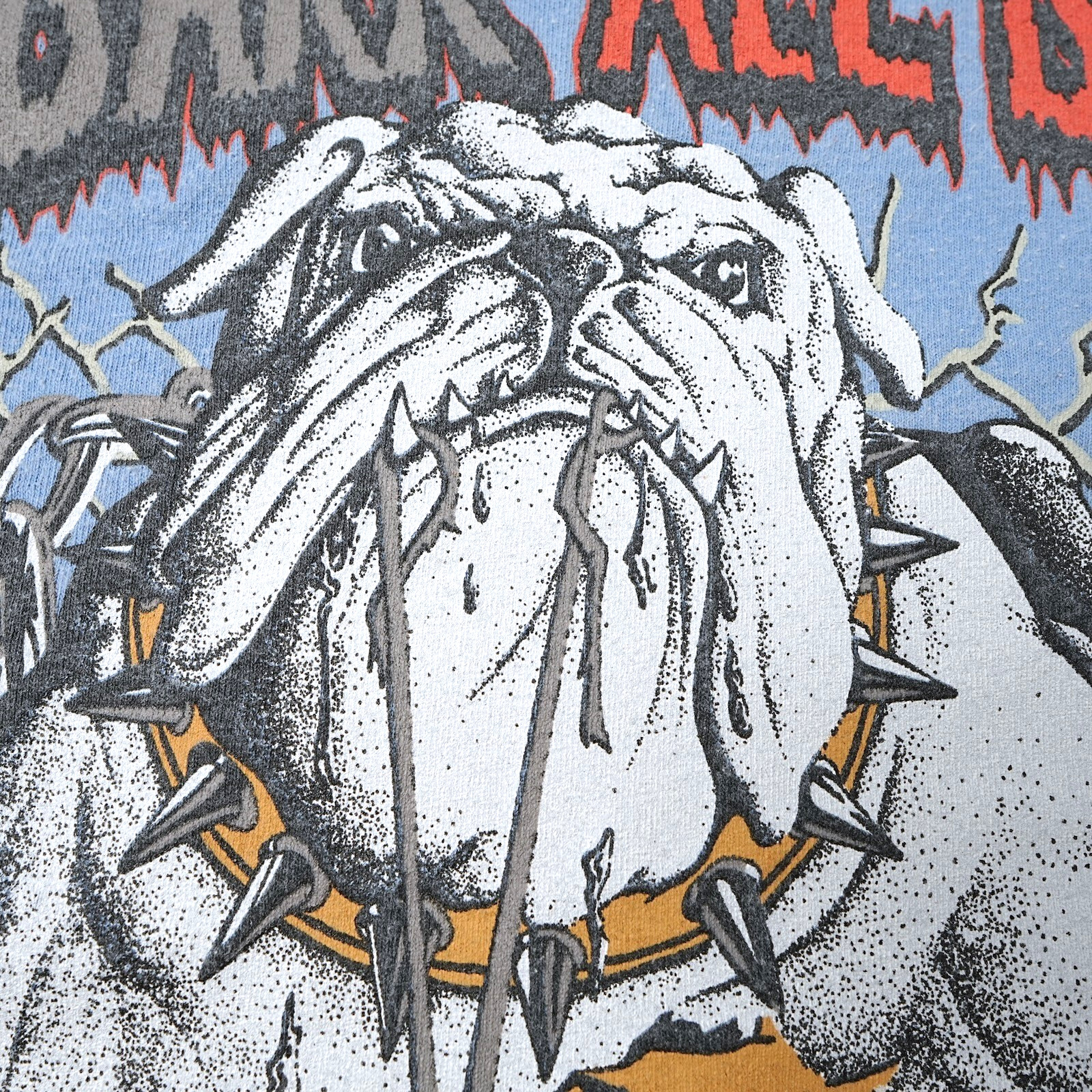 Vintage 1994 LifeForms T-Shirt Mens XL No Bark All Bite Bulldog Light Blue 90s gallery