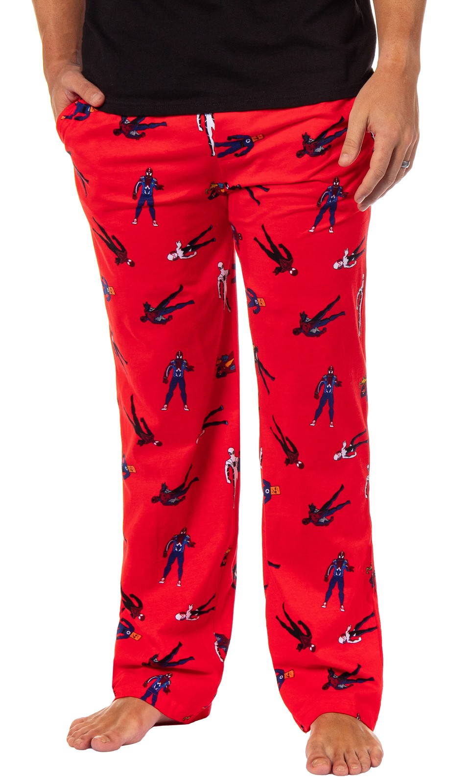 Marvel Spider-Man Men’s Miles Morales Game Inspired AOP Character Pants, Medium