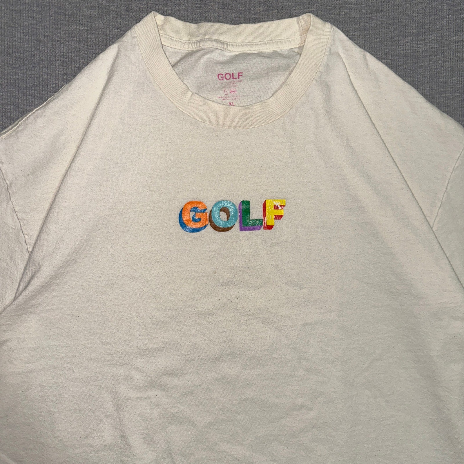 Golf Wang Tyler the Creator Multicolor 3D Logo Graphic Tee Cream Extra Large gallery