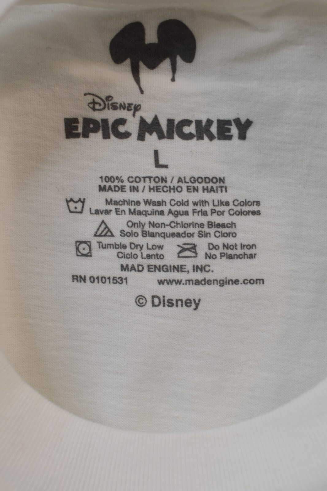 Disney Epic Mickey Mens Mickey Mouse Drip Ears Graphic White Shirt New XS-XL gallery