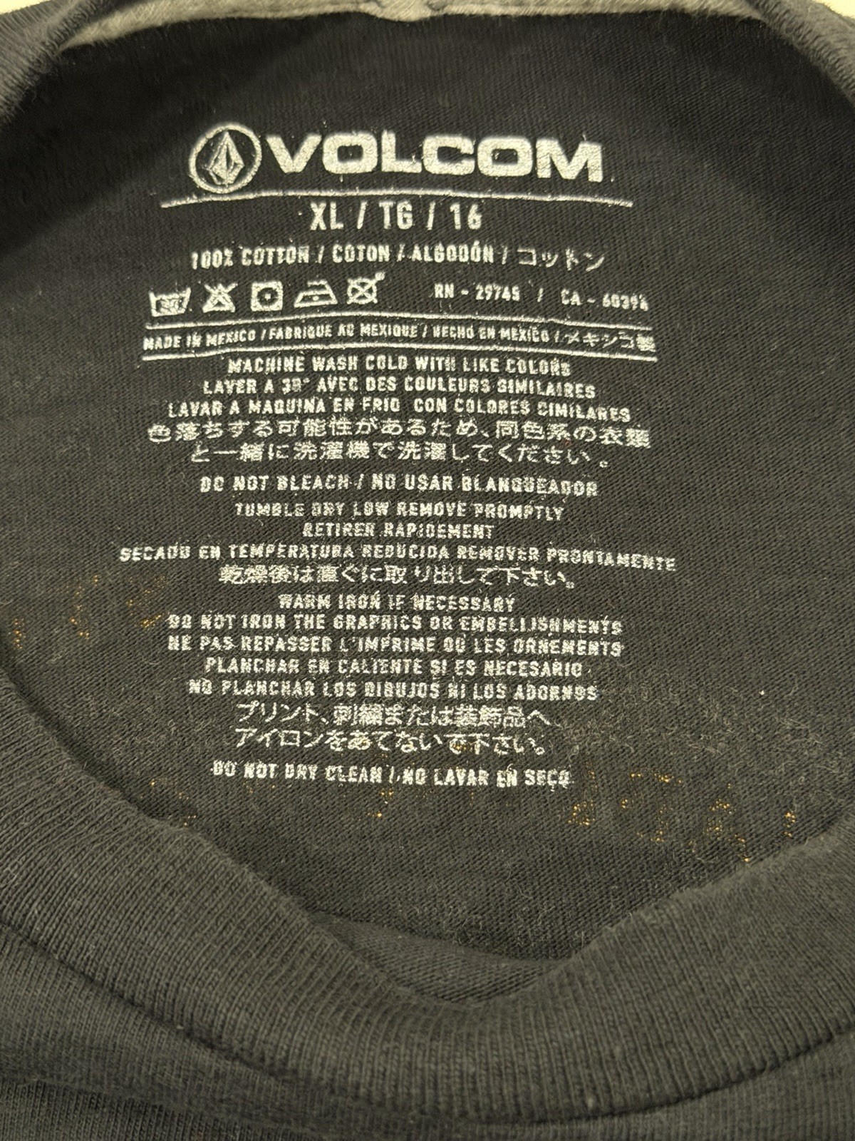 Volcom Stone Collectable Logo Black T-Shirt Men’s XL 100% Cotton Streetwear Rare gallery