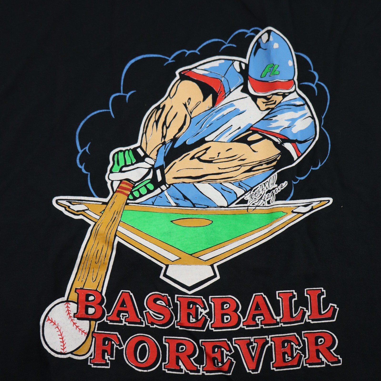 Vtg 90s Baseball Forever T-Shirt XL L USA Made Screen Stars Single Stitch Tee gallery