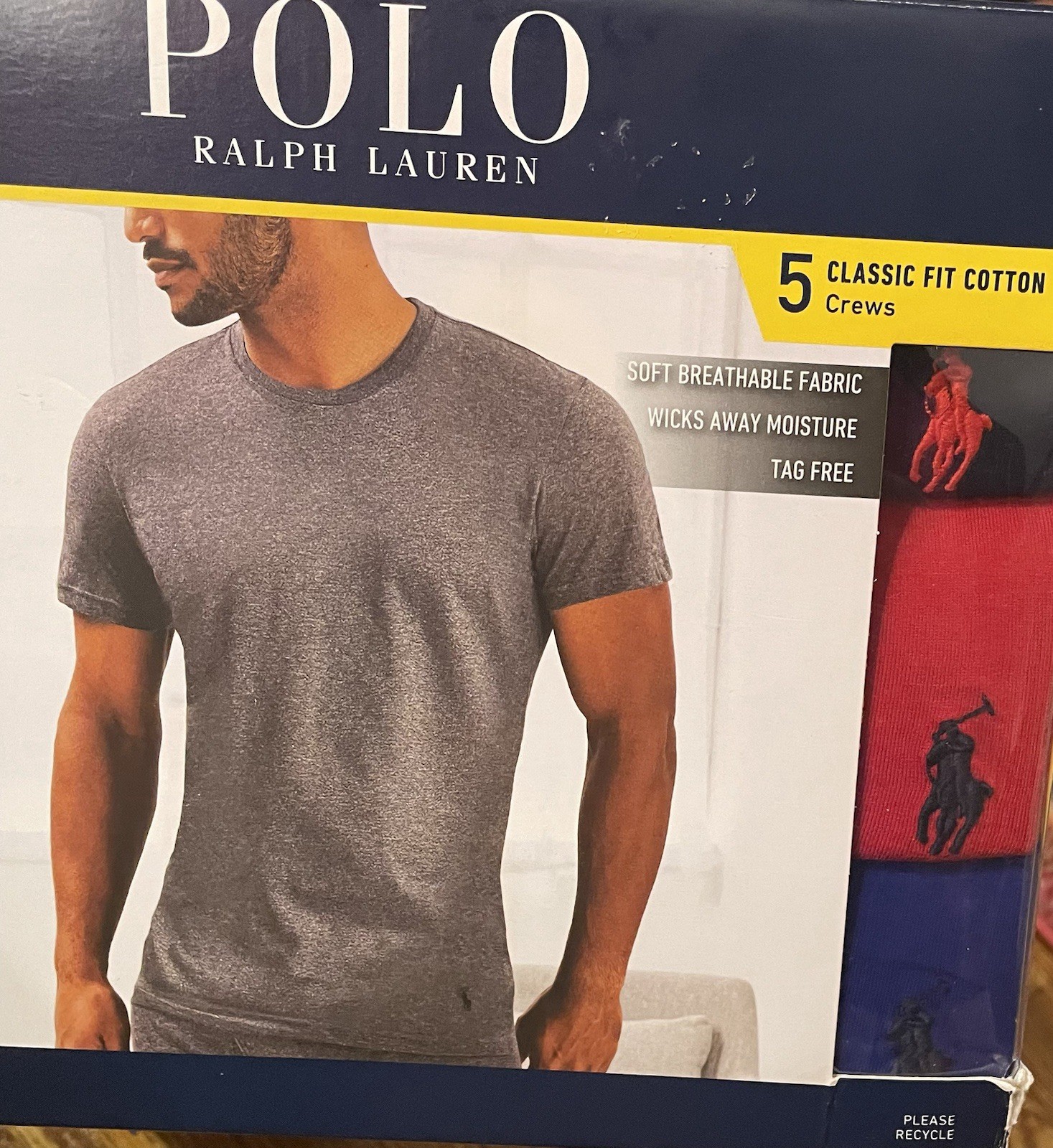 Polo Ralph Lauren Small 5Pack Blue Red Navy Grey Green Classic Fit Crewneck New gallery