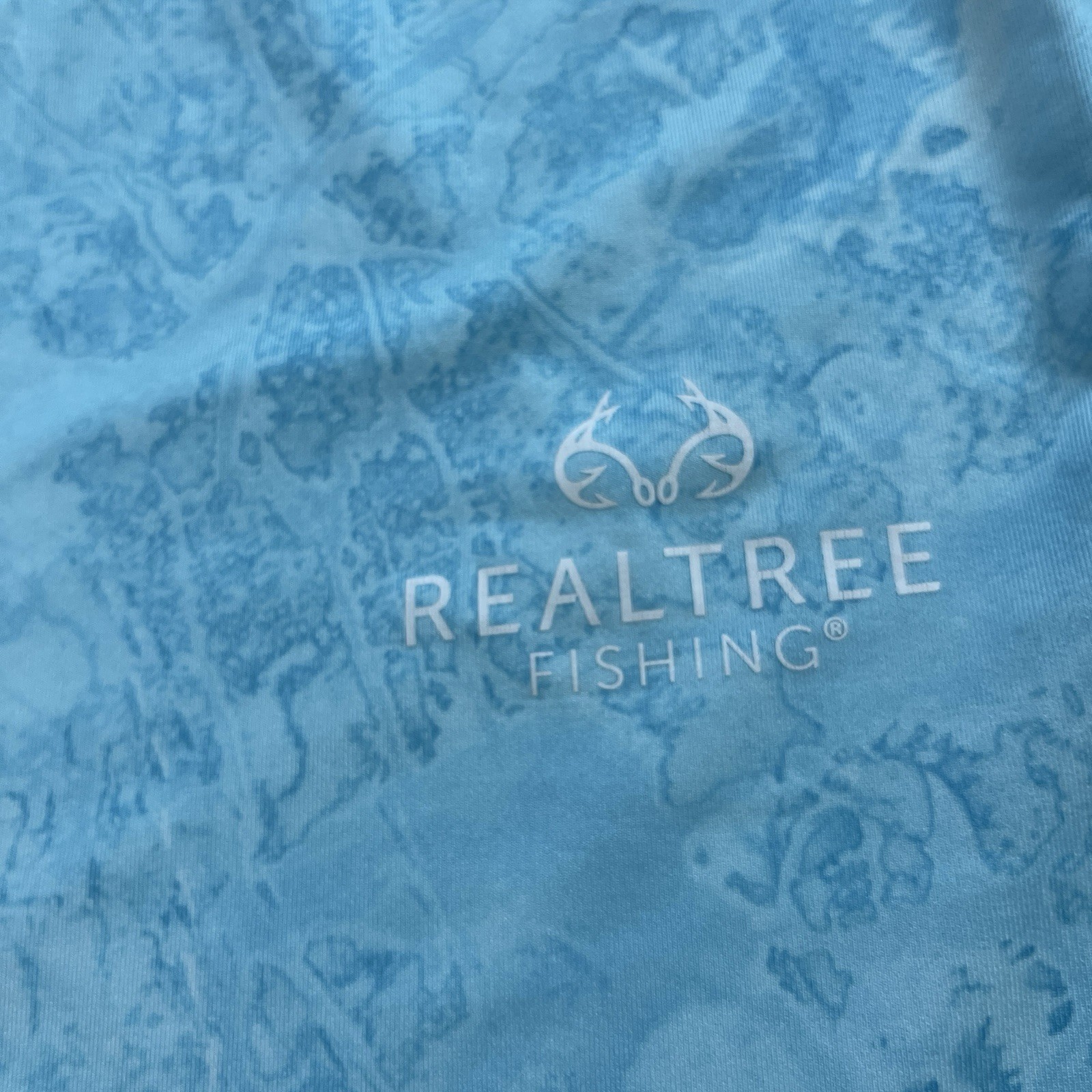 NWOT Realtree Fishing Performance Shirt Mens S Blue Camo Long Sleeve Stretch gallery