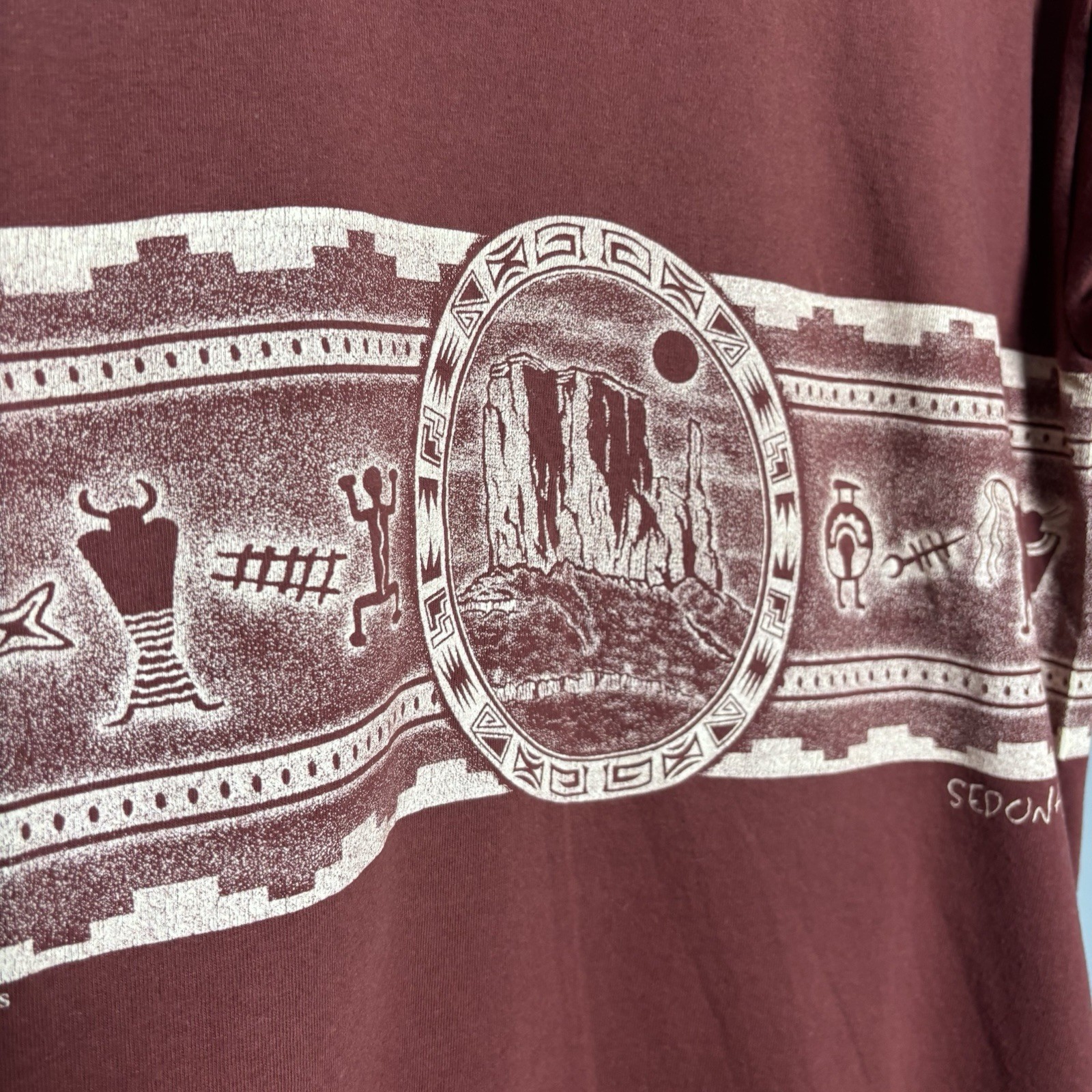 Vintage 90’s Sedona Retroglyphics Shirt Medium Red Desert Arizona AZ Southwest gallery