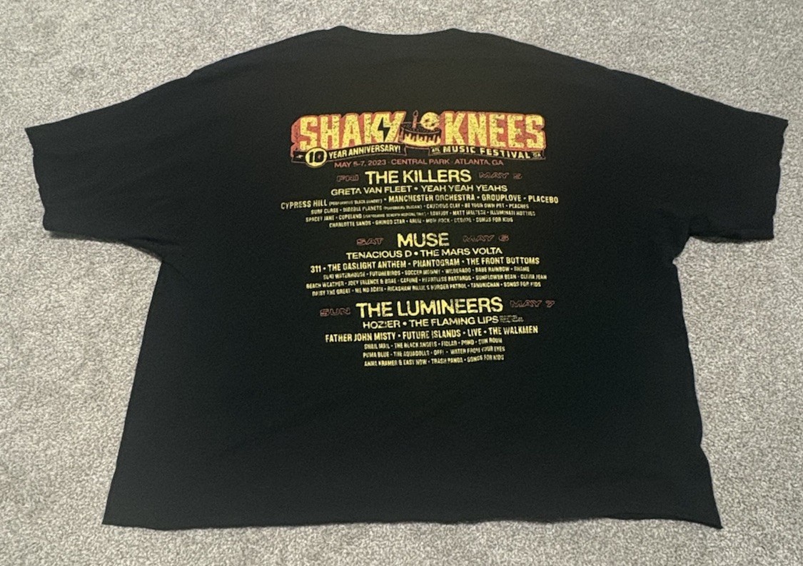 Shaky Knees 2023 Music Festival T-Shirt Atlanta Band Lineup Size Large *Read* gallery