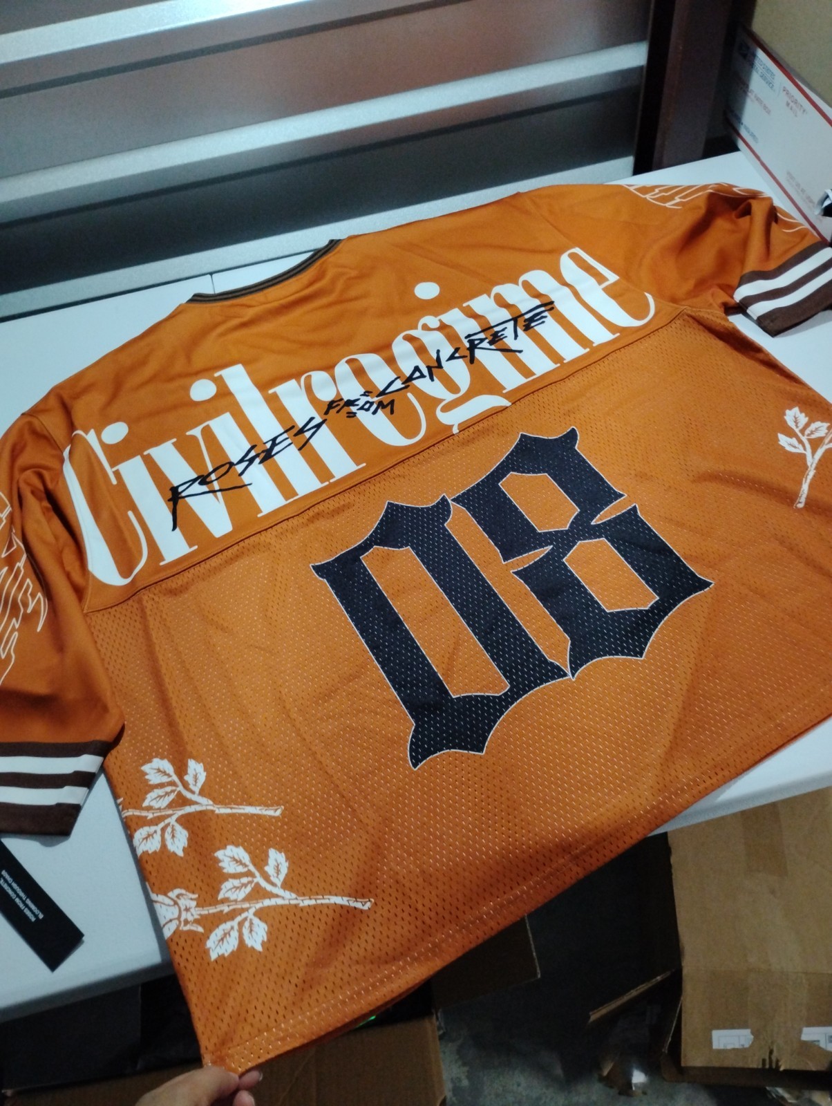 Civil Regime Orange Jersey Box Fit Style Brand New! Size 2XL gallery