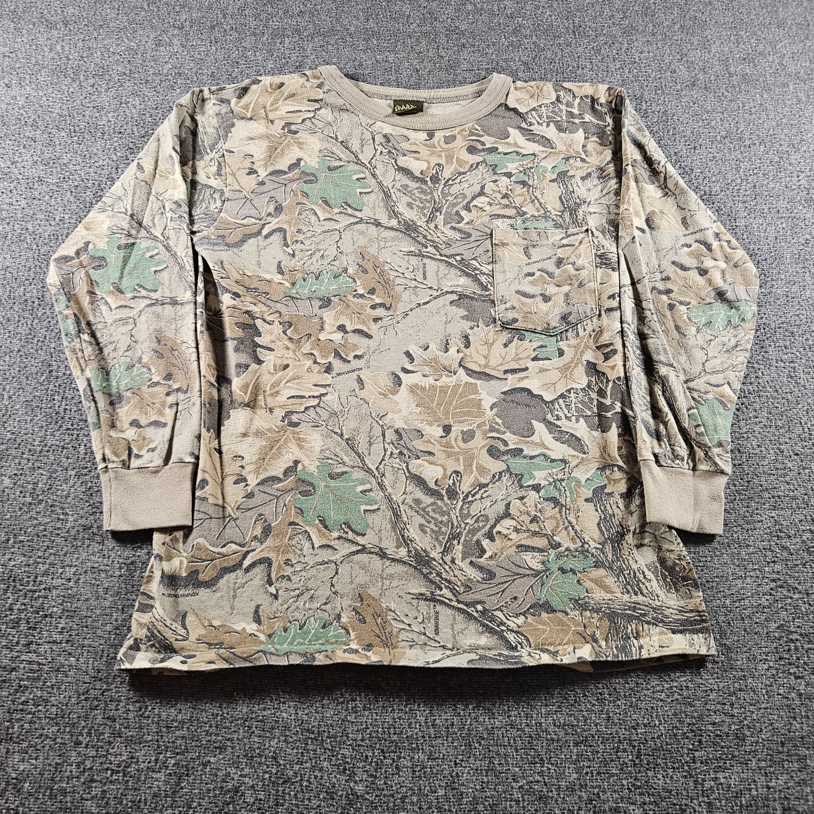 Vintage Spartan Realtree Long Sleeve Camo Pocket Shirt 80s Made In USA Size S gallery