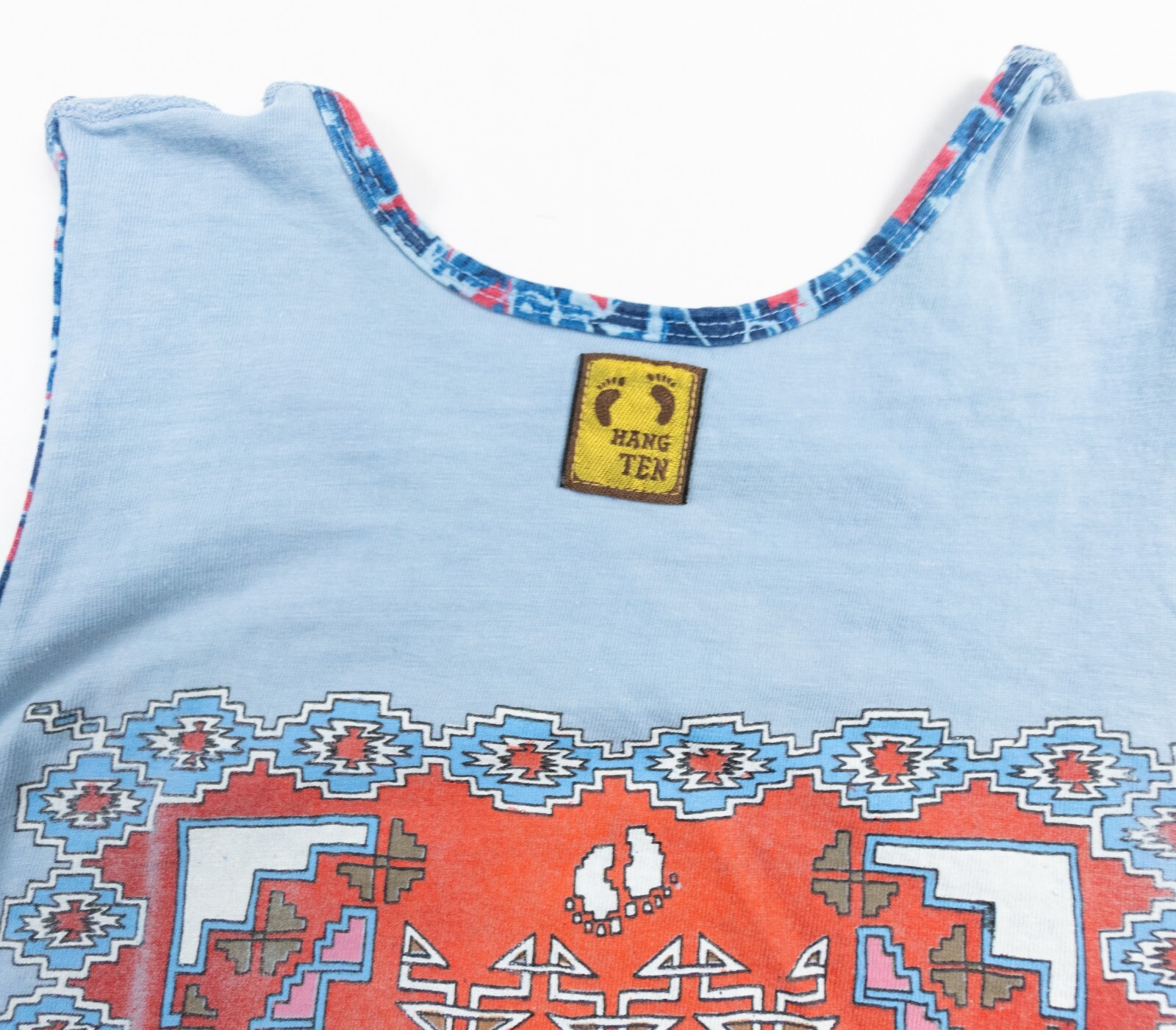 Vintage Hang Ten Shirt Mens Medium Blue Tank Top 70s Tee Southwestern Surf Brand gallery