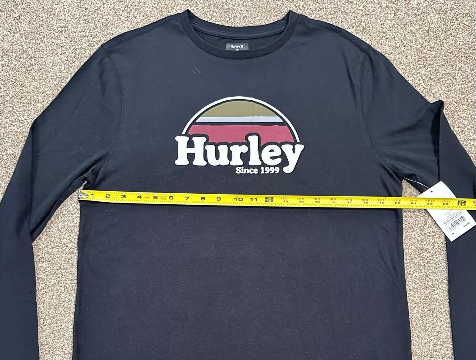 874 NWT Hurley Men's M Black Rise & Jam CVC Jersey Graphic Long Sleeve T-Shirt gallery
