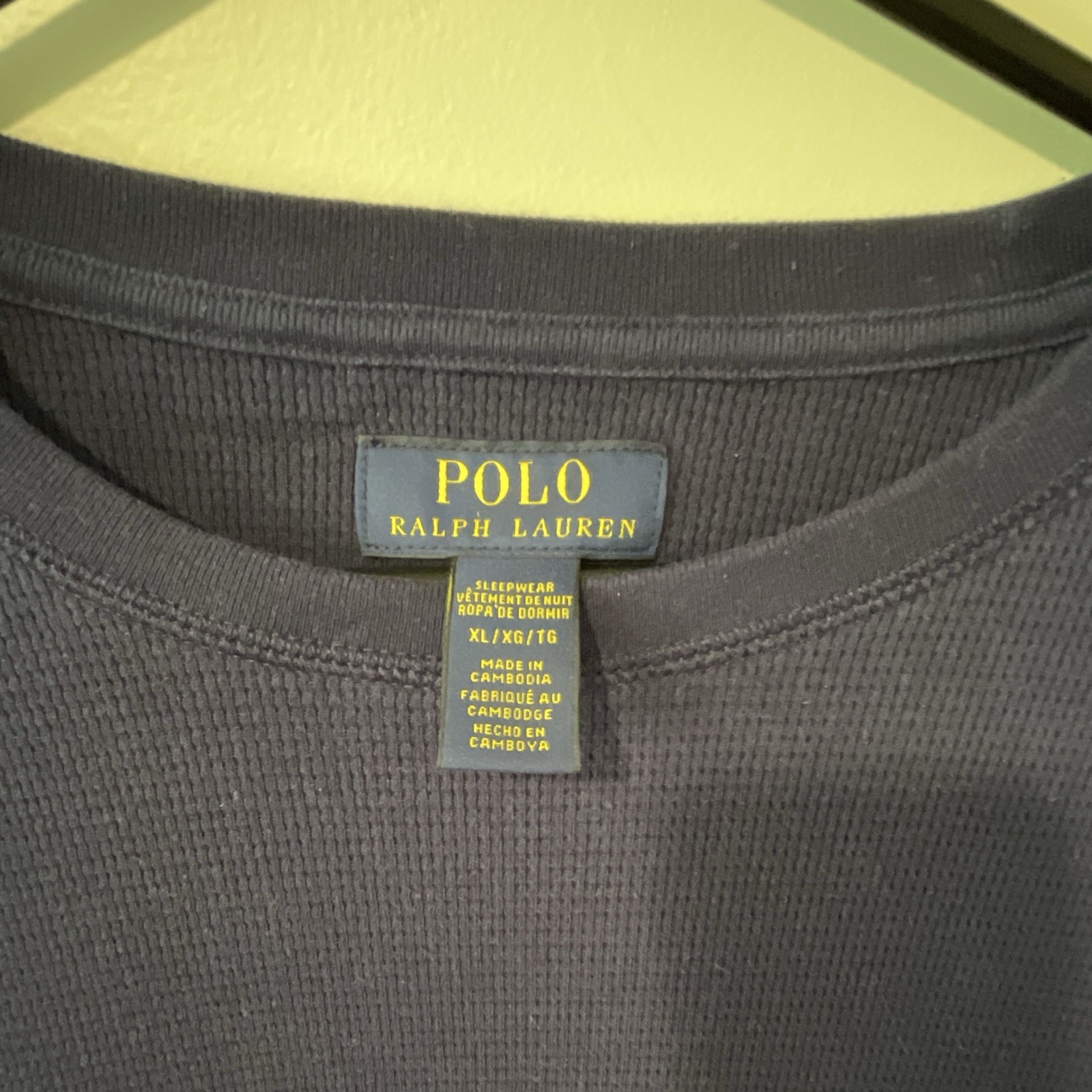 Polo Ralph Lauren Polo Bear Embroidered Waffle-Knit Thermal Crewneck Navy XL gallery