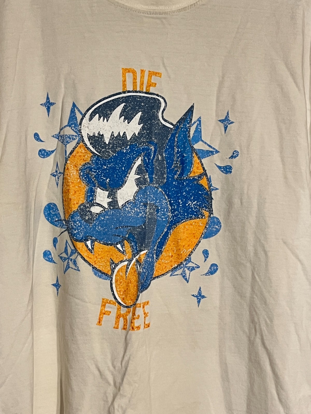 AS COLOUR Graphic T Shirt Mens Large White Die Free Print Short Sleeve 22x29 gallery