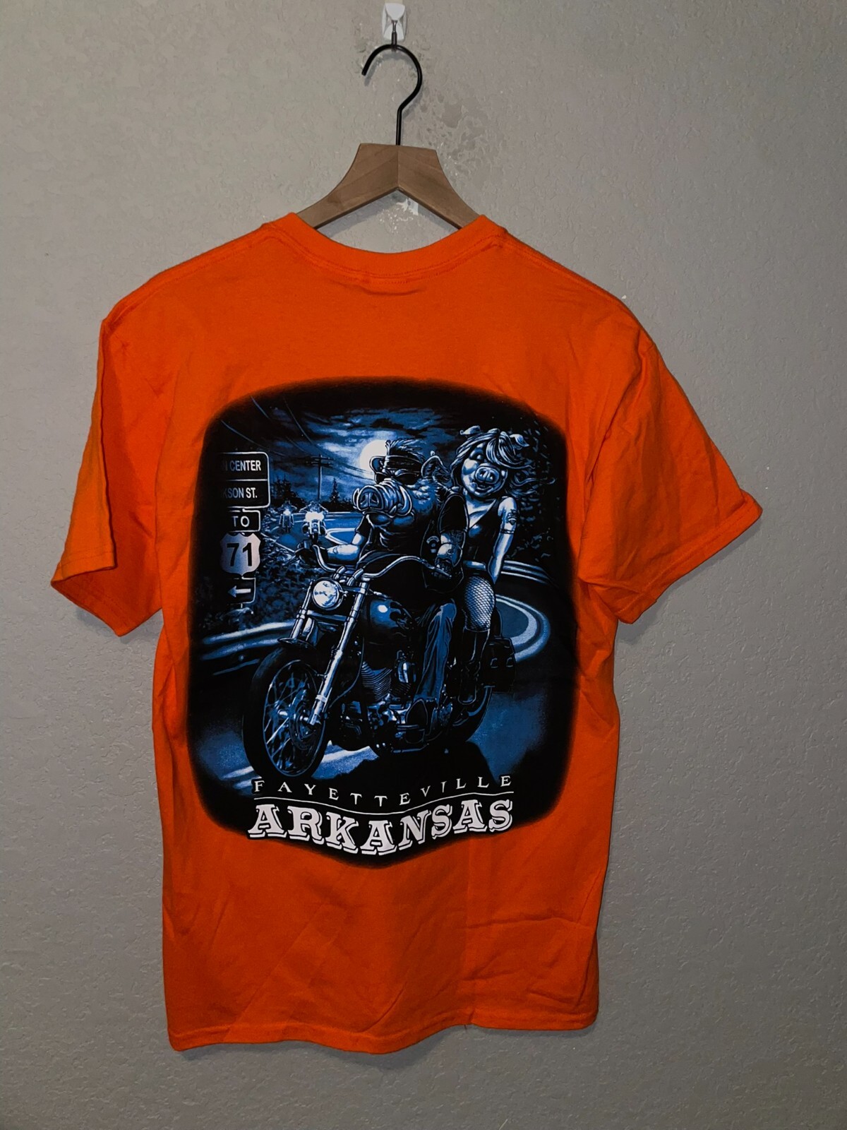 2009 Fayettevilla AK Arkansas Orange Motorcycle Biker Shirt Tee 2000s M Medium gallery