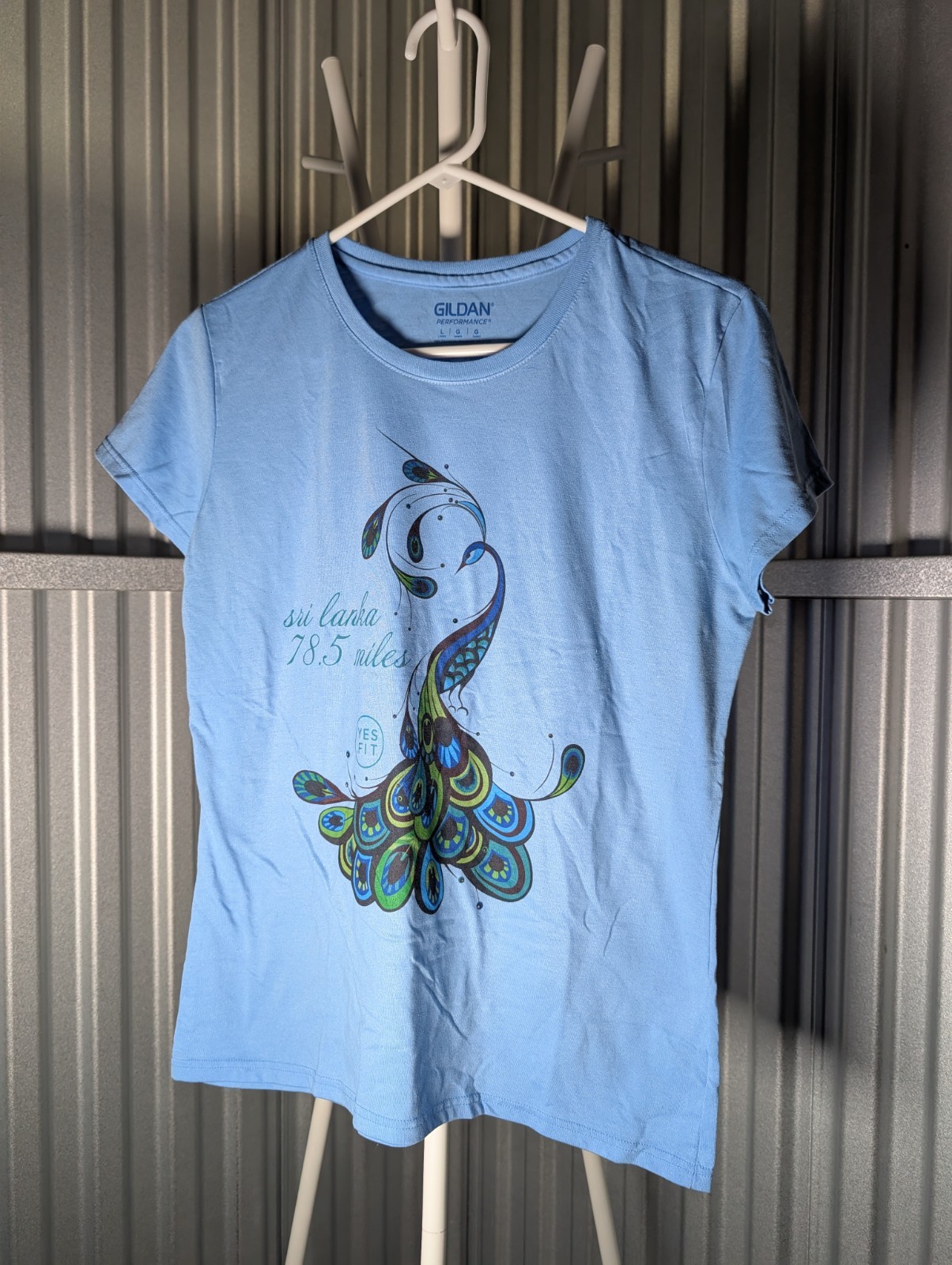 Sri Lanka 78.5 Miles Yes Fit Race T-Shirt Women's Large Blue T-Shirt Peacock gallery