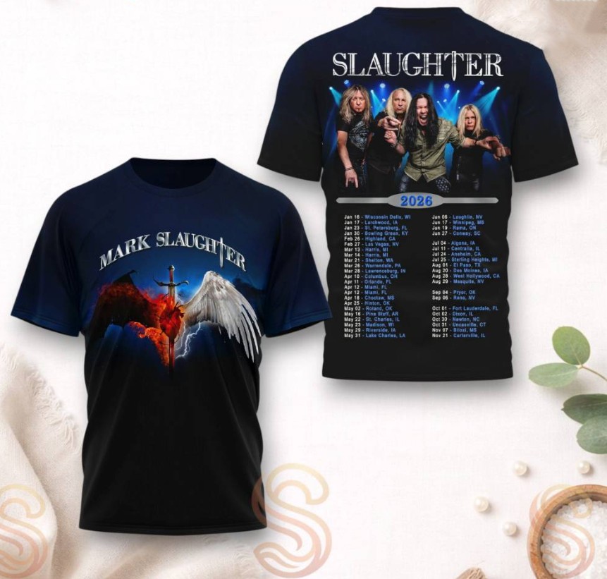 Mark Slaughter 2026 Tour Dates 3D T-Shirt
