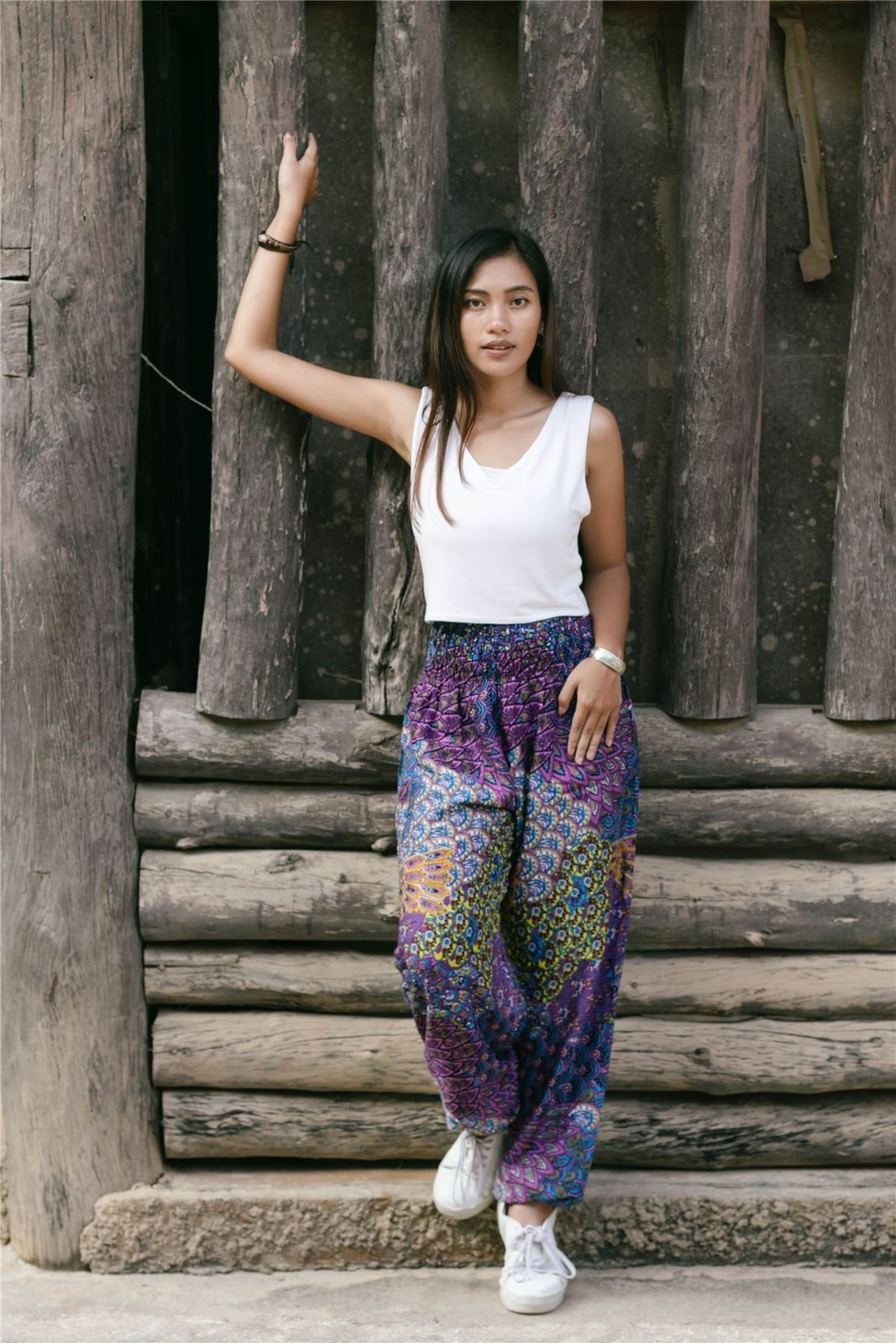 Harem Pants for Women Yoga Boho Hippie Clothing Palazzo Bohemian Beach Matern... gallery